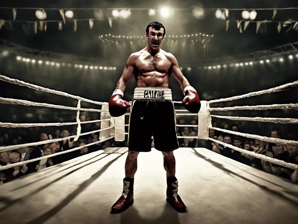 Joe Calzaghe in the boxing ring, known as The Pride of Wales and undefeated world champion.